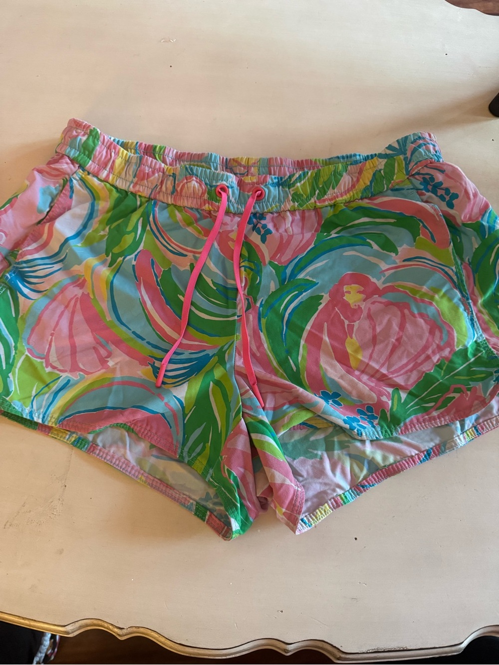 Lily Pulitzer Tropical Women's Shorts - Pink & Green size M- comfortable shorts